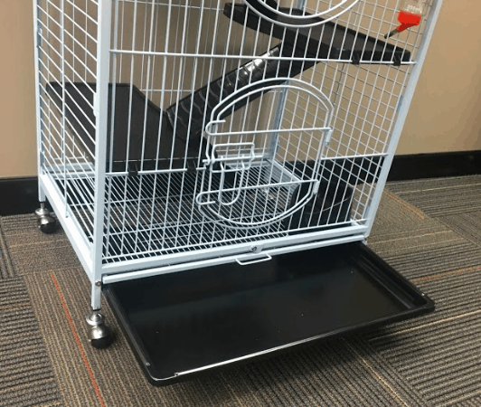 Pullout Tray on the Lucy Ferret Cage for Easy Cleaning