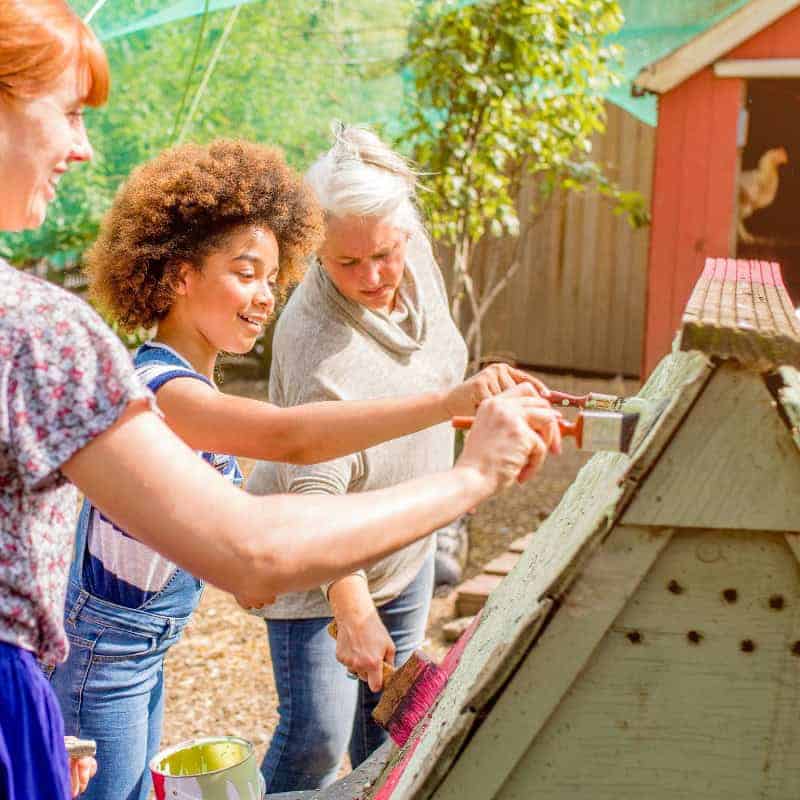 A fresh coat of paint makes your coop look great and can blend it seamlessly with your garden or yard